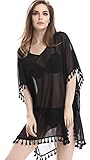 Mooncolour Sheer Lightweight Chiffon Sexy Tassel Bikinis Swimsuit Beach Cover up