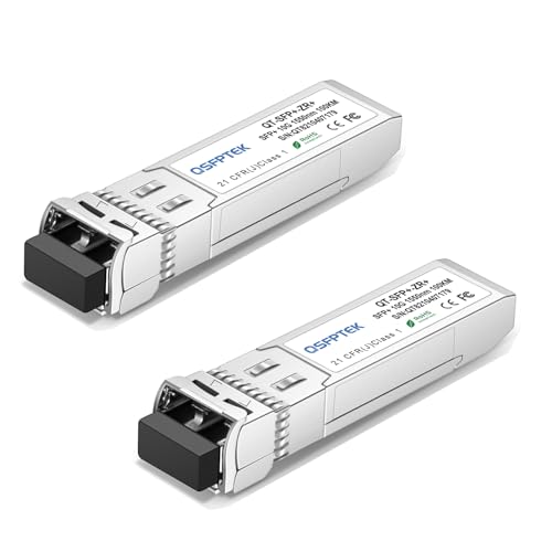 Image of QSFPTEK 10GBASE-ZR 100KM SFP Module, SFP+ 10GBASE-ZR 1550nm 100km LC SMF DOM Optical Networking Transceivers, MINI GBIC Compatible SFP-10G-ZR100, and Other Open Switch, 2pcs