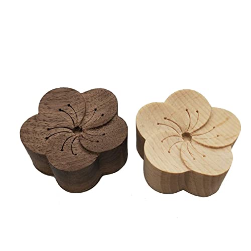 Flower Diffuser Wood Essential Oil Diffuser - 2Pcs Zen Decor Car Diffusers For Essential Oils For Diffusers Aromatherapy Air Freshener Scent Aromatherapy Diffuser - Natural Wood Diffuser With Clip #TOP29