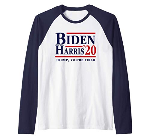 Joe Biden Kamala Harris 2020 Election Trump You're Fired Camiseta Manga Raglan