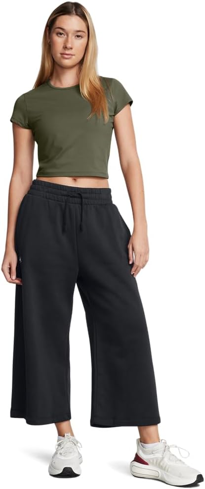 Under Armour Women's Rival Fleece Crop Wide Leg Pants - Image 5