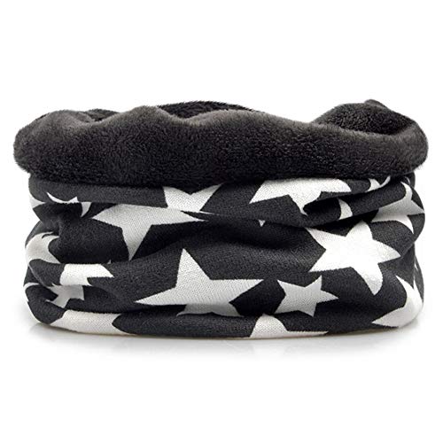 Rivroo ネックウォーマーメンズ星柄スポーツバイクボアフェイスマスク防寒自転車スノボニット帽スキージュニアキッズ子供用防風登山アウトドアサイクルサバゲー野球釣りゴルフレディースブラック