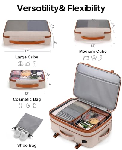Mochila de viaje Bagsure 42L con puerto USB y compartimentos miniatura 3