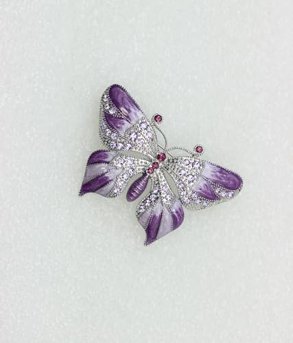 Image of Gorgeous Rhinestone Crystal Enamel Butterfly Pin Brooch