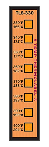 8-Temp Thermolabel 330-400°F Temperature Label Pack of 16 Labels