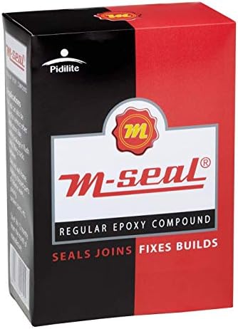 Pidilite M-SEAL Regular Epoxy Compound 1 x 25g - Waterproof, High Strength, Flexible, Quick Curing - Bonds Metal, Glass, Concrete, Ceramic - Clear