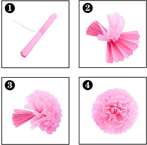 ZJHAI Rainbow Decorations for Kids Girls Women, Birthday Banner, 2 Rainbow Paper Garlands, 12 Colorful Pom Poms for Happy Birthday Party and Baby Shower