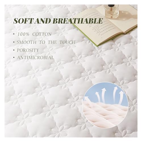 Protège-matelas rose floral épais et imperméable 90x190 - 8