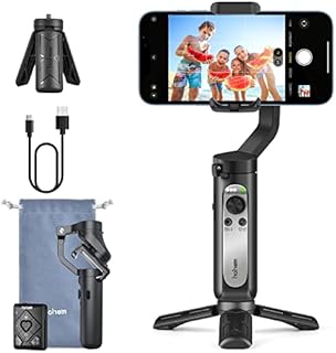 Gimbal Stabilizer for Smartphone, 3-Axis Phone Gimbal with Remote Control & Tripod, Foldable and Portable Phone Stabilizer for Video Recording Compatible with iPhone and Android - hohem iSteady X2