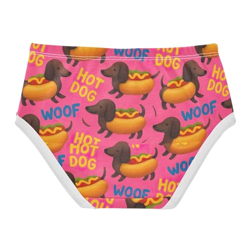 Girls Underwear Toddler 2t Cotton Little Girl Panties Animals Briefs Kids Undies Cute Dachshund Dogs Hot Dogs2