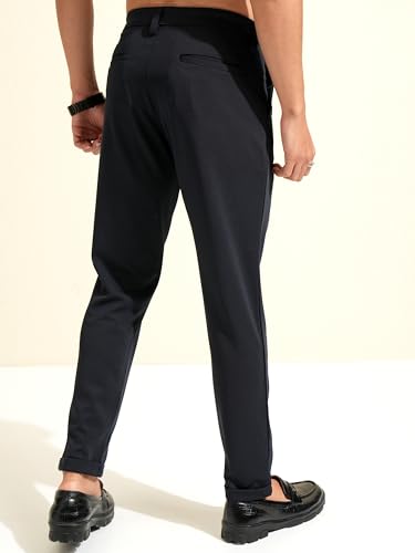 Image of Highlander Men's Slim Fit Formal Trousers | Ankle Length | Smart Chinos for Men | Comfortable Fabric for Daily Work & Formal Occasions