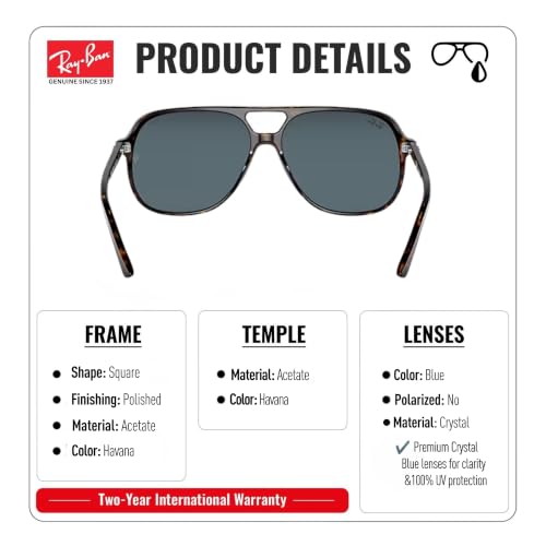 Image of Ray-Ban RB2198 BILL Square Sunglasses with Official Eyewear Kit