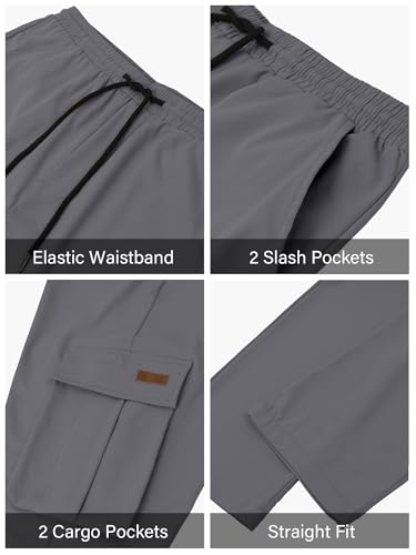 Image of PLEPAN Men's Casual Cargo Pants Drawstring Hiking Workout Tactical Joggers Sweatpants for Men with Pockets