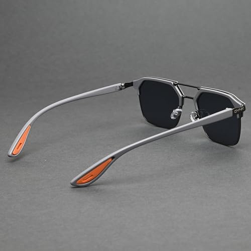 Image of GYNK Square Frame Sunglasses for Men | Premium Metal Frame Sunglasses | Fashion Eyewear for Driving, Travel, Riding, Outdoor Activities, Beach & Daily Wear