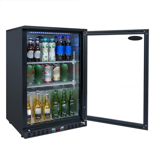 7.4 Cu.Ft Beverage Refrigerator Cooler 320 Cans Free Standing Bar Fridge Counter Height with 2 Glass Doors and Adjustable Shelves Home Beer Wine Fridge Drink Cooler, ETL NSF Approved 35 Inch