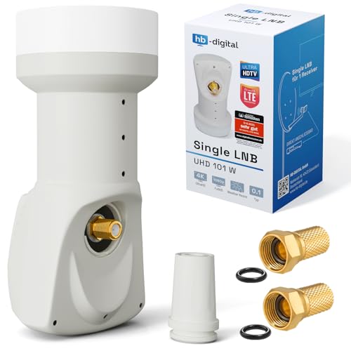 HB Digital LNB LNC   Conector con contactos chapados en oro para cable de televisión de alta definición, para FULL HD TV 3D, extensible, incluye enchufe