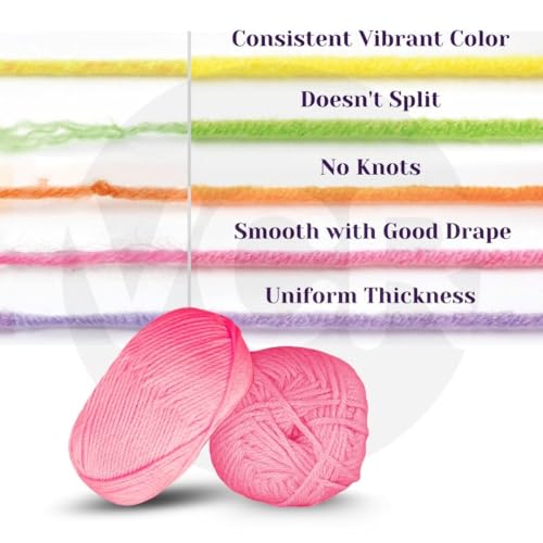 Image of VCR Cherry Pink Yarn, 100 Grams Hank, 190 Meters Length, Acrylic Ball for Crochet and Knitting, Soft Crosia Threads, Pack of 1 Yarn, Suitable for DIY Crafts