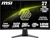 MSI MAG 276CXF 27-inch 1920 x 1080 (FHD) Curved Monitor, 280Hz, HDMI, DisplayPort, VGA Port, VESA Mountable, Tilt, Speaker, Slim Bezel, 0.5ms, Black