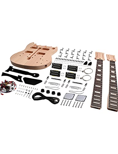 Fistrock DIY SBD 10-M-B Electric Guitar Kit Double Neck Guitar Kits Beginner Kits 12 String Right Handed thumb #8