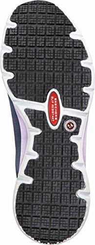 Skechers Arch Fit Work Leslie, Women's, Navy, Alloy Toe, Slip Resistant Low Athletic Slip On Work Shoe (10.0 M)