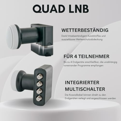 Schwaiger 517 Satellitenschüssel Komplettset für 4 Teilnehmer