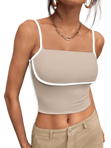 Trendy Queen Tank Tops for Women Tube Tops Spaghetti Strap