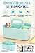 Enjoy Organizer - Small Stackable Portable Simple 6-Compartment Caddy With Handle For Art Shower Dorm Office Supplies Multi Use - Made In USA (Mint)