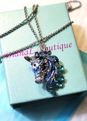 DianaL Boutique Horse Pendant Necklace 24 inches Chain Gift Boxed Fashion Jewelry3