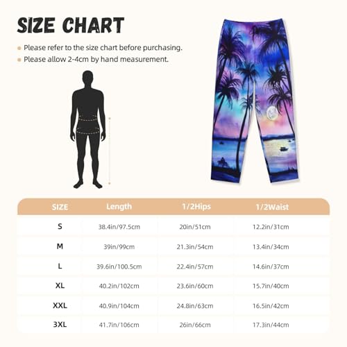 Pantalon de pyjama polyester doux à poches et motif palmier - 5