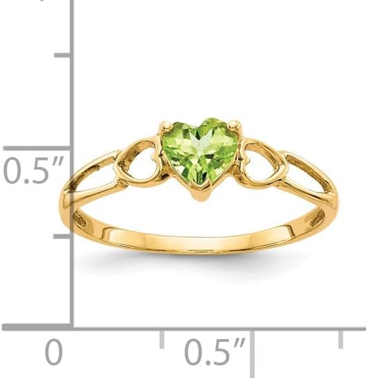 Fine Color Jewels Valentines Gift for Women Genuine Solitaire 14K Yellow Gold Heart Birthstone Ring Birthstone Jewelry Gift for Wife or Girlfriend - Gold Heart Ring for Her - Image 5