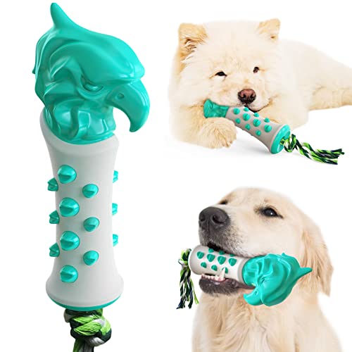 Juguetes masticables para perros para masticadores agresivos, juguete de cepillo de dientes de goma duradero para perros, juguete interactivo de cetro de águila, juguetes resistentes para cachorros