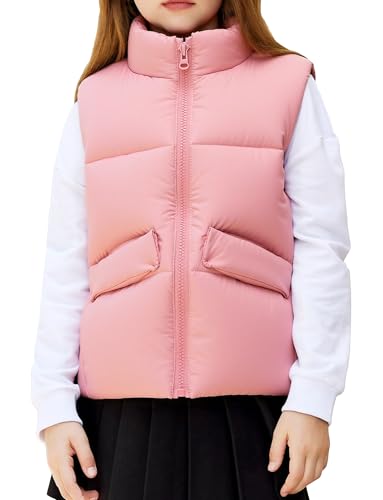 Happy Cherry Boys Girls Puffer Vest Padded Vest Winter Warm Zipper Sleeveless Jacket Coat with Pocket