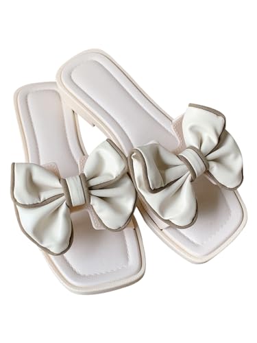 Kawaii Women's Cushion Breeze Sandal Slippers with Bows wear Fashion Hundred Bow Soft Flat Slippers Women Summer