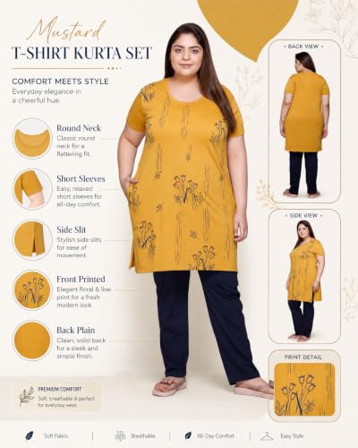 Image of In Love Women's Plus Size Printed Cotton Long-Line T-Shirt with Pocket | Cotton fabric - soft longline T-shirt with easy plus-size fit