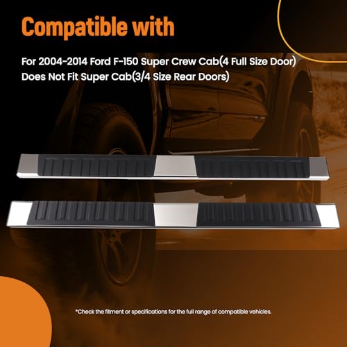 Estribos laterales acero inoxidable Ford F-150 Super Crew 2004-2014 miniatura 2