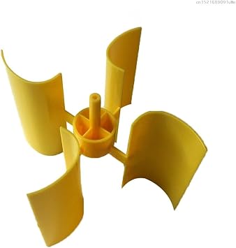 Wind Turbine Generator Kit DIY Vertical 4 ABS 100mm Diameter 5V Output Small Scale Projects Yellow