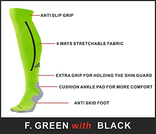 Image of JUST CARE Sports Running Football Soccer Plain Long Socks Over Knee High Socks