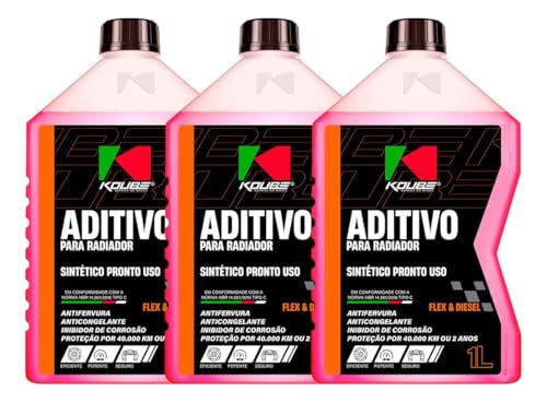 Kit Aditivo Sintético Pronto 1L Rosa Previne e Protege KOUBE 3 Unidades