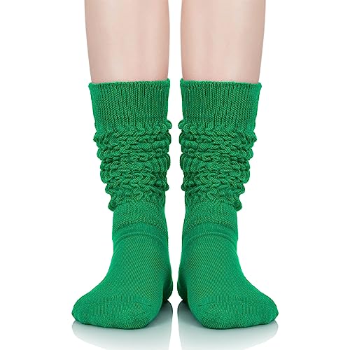 Image of Century Star Knee High Slouch Socks for Women - 80s 90s Scrunch Socks Soft Leg Warmers Stacked Boot Socks Holiday Daily