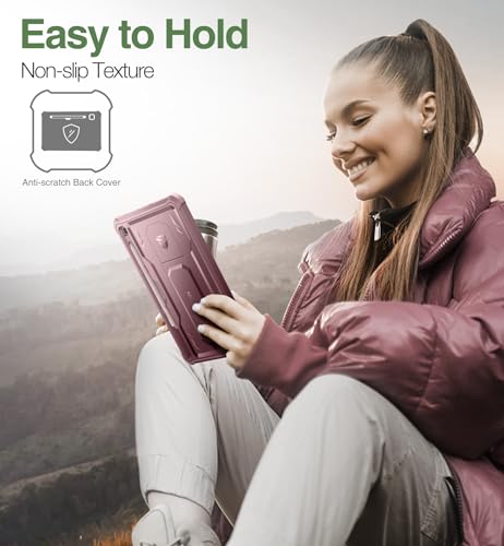 Dexnor for Samsung Galaxy Tab S6 Lite Case, [Built in Screen Protector and Kickstand] Heavy Duty Military Grade Protection Shockproof Protective Cover for Samsung Galaxy Tab S6 Lite - Red - Image 3