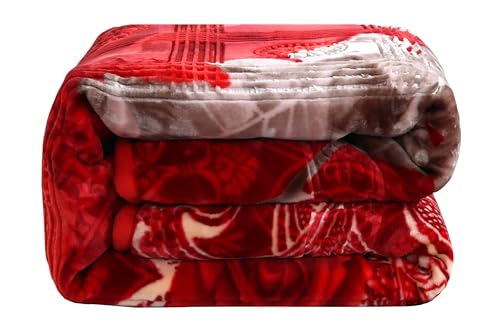 Image of Nestl Korean Mink Blanket Queen Size - 9 Lbs Velvet Fleece Korean Blanket - 2 Ply Warm & Thick Winter Blanket - Wrinkle & Fade Resistant - 79 x 94 Inches (Maroon)