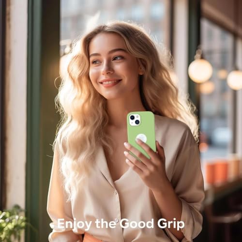 Image of VONZEE Liquid Silicone Cover Compatible with iPhone 14 Plus Case (6.7 inch) 3 Layer Microfiber Lining Covers Phone Cases Full Body Protective Wireless Charging Shockproof Back Cover (Matcha)