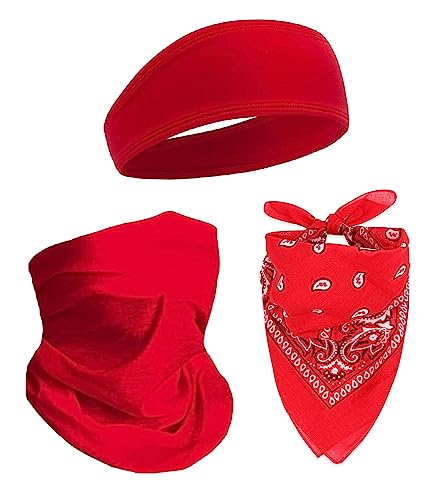 𝐏𝐀𝐑𝐎𝐏𝐊𝐀𝐑 Multi Sports Combo Accessories Headband+Bandana+Handkerchief Use for Biking Cycling Running Gym Yoga Workout Outdoor Cricket Sport for Men and Women