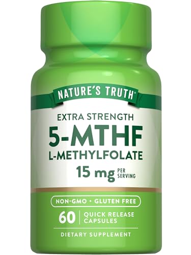 Nature's Truth L Methylfolate 15mg | 60 Capsules | Non-GMO & Gluten Free Supplement | Extra Strength