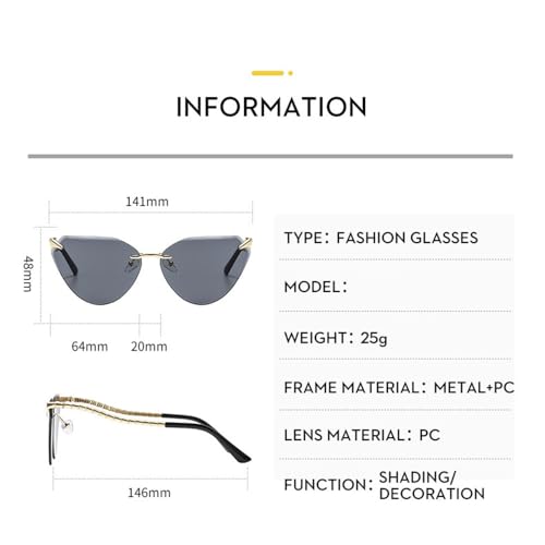 Rimless Sunglasses Women Metal Frameless Sun Glasses For Ladies Vintage Eyewear UV4002