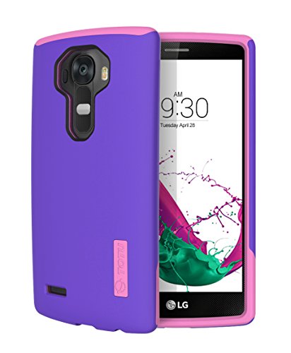 LG G4 Case, TOTU G4 Case [Durable Series] Protective Grip Cover [Drop Protection] Hard Shock-Resistant Hybrid Cover Dual Layer Armor Defender Case for LG G4 - BlueViolet/Rose