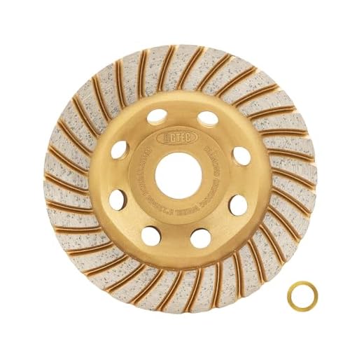 BGTEC Diamant Schleiftopf - 125mm Beton-Diamantschleifscheibe mit 22.23/15.875 Ruducer-Scheibe zum Schleifen von Granit, Marmor, Beton, Ziegel, Mauerwerk