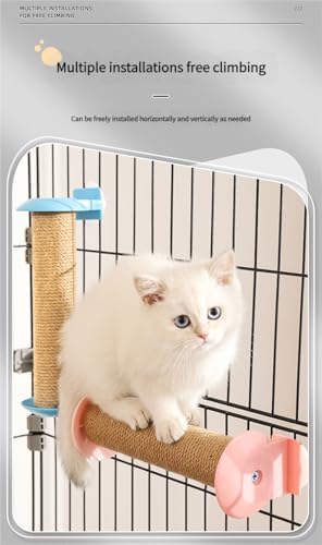 Rascador para gatos de sisal natural con textura de cuerda, colgante, rosa mediano miniatura 6