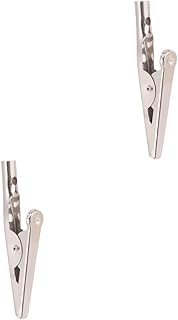 Housoutil 200 Pcs Nickel Plated Crocodile Clamp Metal Alligator Clip 51mm Crocodile Clip 51mm Alligator Clip Metal Crocodile Clamp Battery Folder Terminal Spring Clip Cable clamp Medical