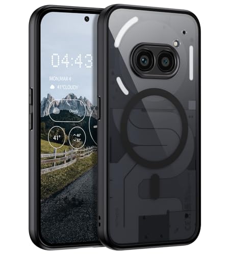 Image of GUAGUA Polycarbonate Clear Case For Nothing Phone 2A Case, [Compatible With Magsafe] Magnetic Anti-Scratch Translucent Matte Back Slim Shockproof Phone Cover,Clear